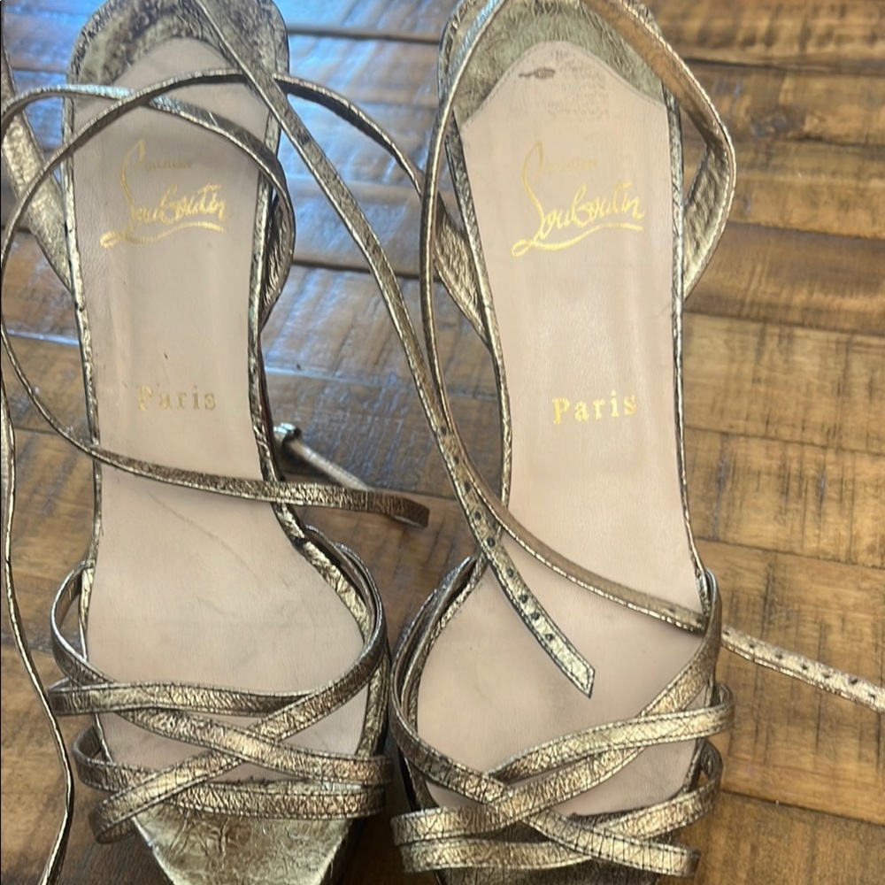 Christian Louboutin Gold Elegant Heels